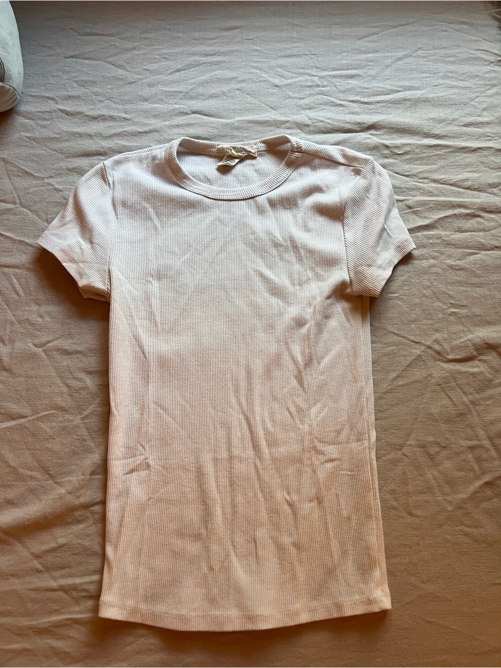 Full Tilt White Ribbed Crew Neck Tee